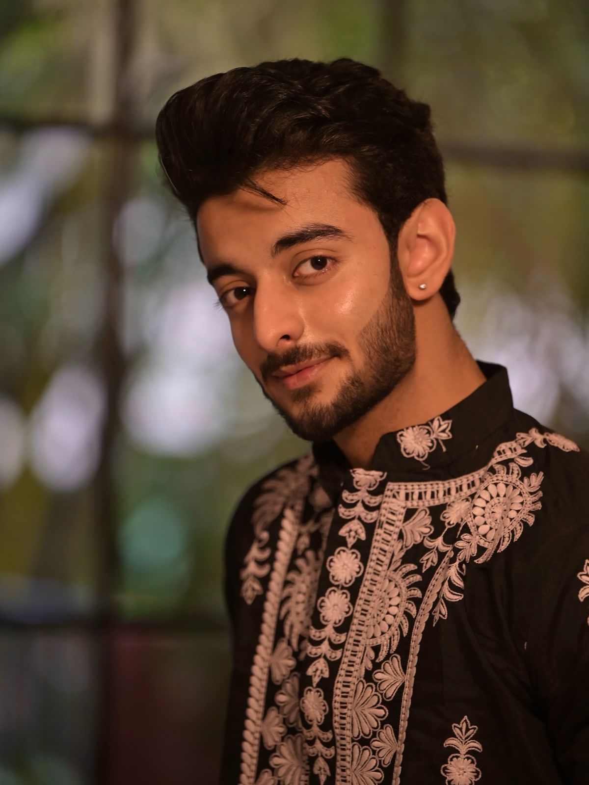 SPECIAL BLACK NECK EMBROIDERED WORK MEN’S KURTA WITH PAJAMA