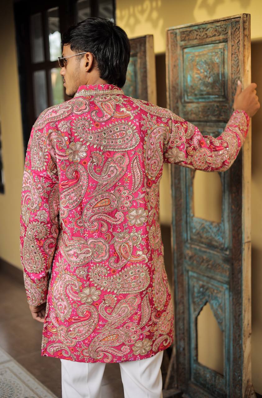 Rani Keri Position Printed Premium Kurta
