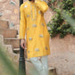 YELLOW FOIL EMBROIDERY WORK KURTA PAJAMA SET FOR MEN'S