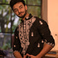 SPECIAL BLACK NECK EMBROIDERED WORK MEN’S KURTA WITH PAJAMA