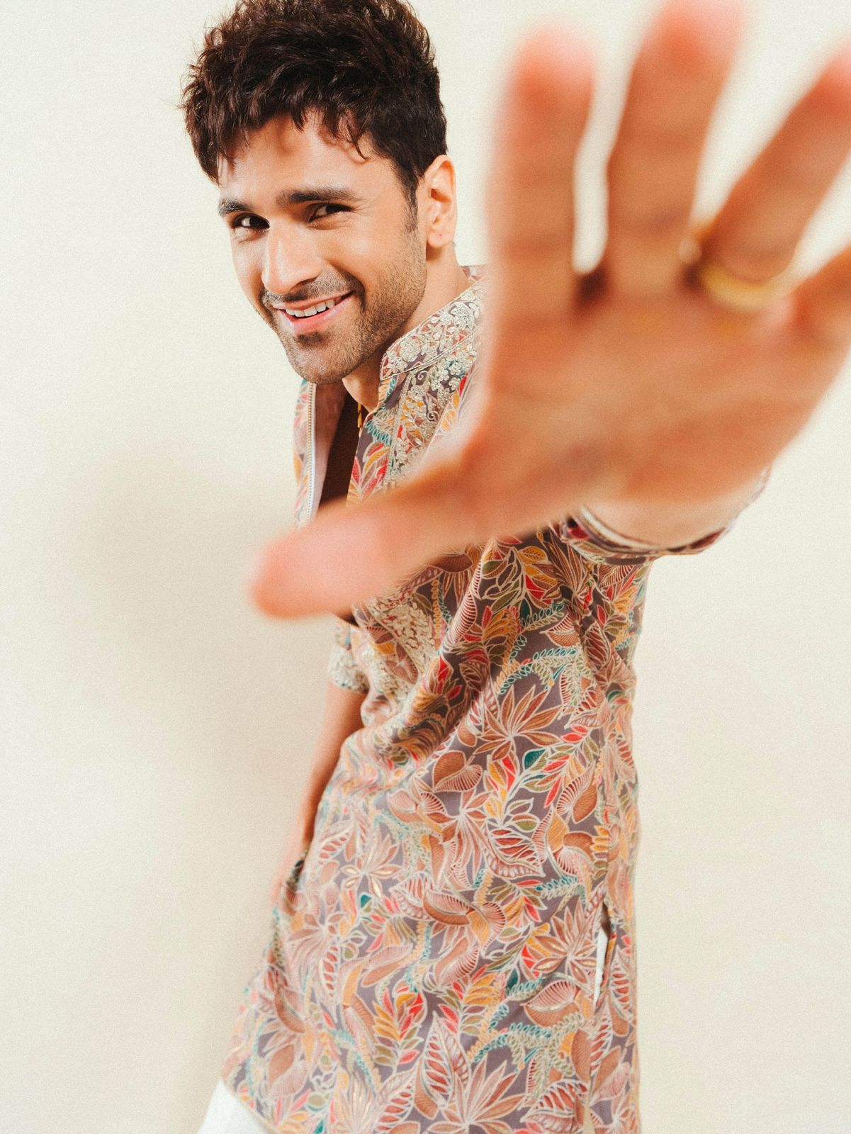 MULTI PRINTED KURTA WITH NECK EMBROIDERY KURTA WITH PAJAMA