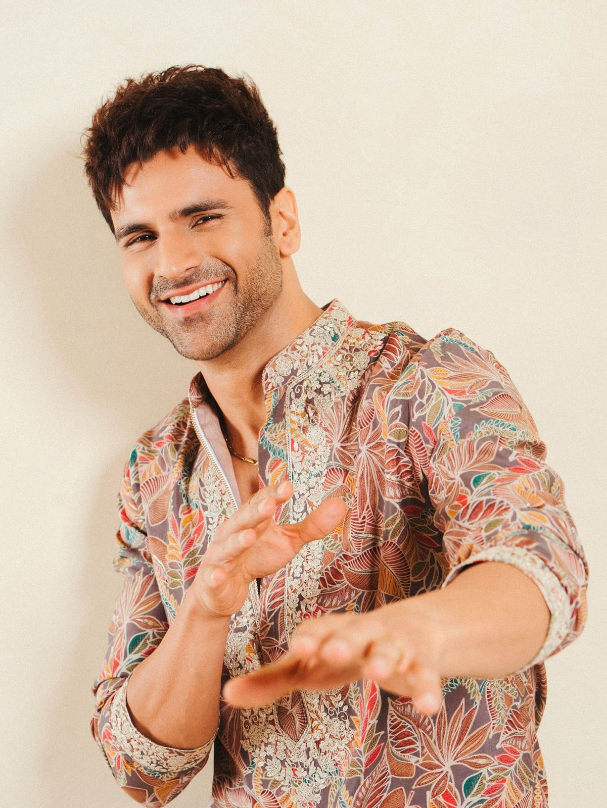 MULTI PRINTED KURTA WITH NECK EMBROIDERY KURTA WITH PAJAMA