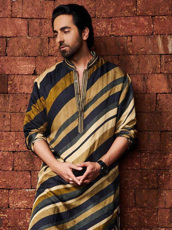 AK PRINTED KURTA WITH PAJAMA SET FOR MEN