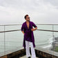 PURPLE EMBROIDERED WORK KURTA PAJAMA AND DUPATTA