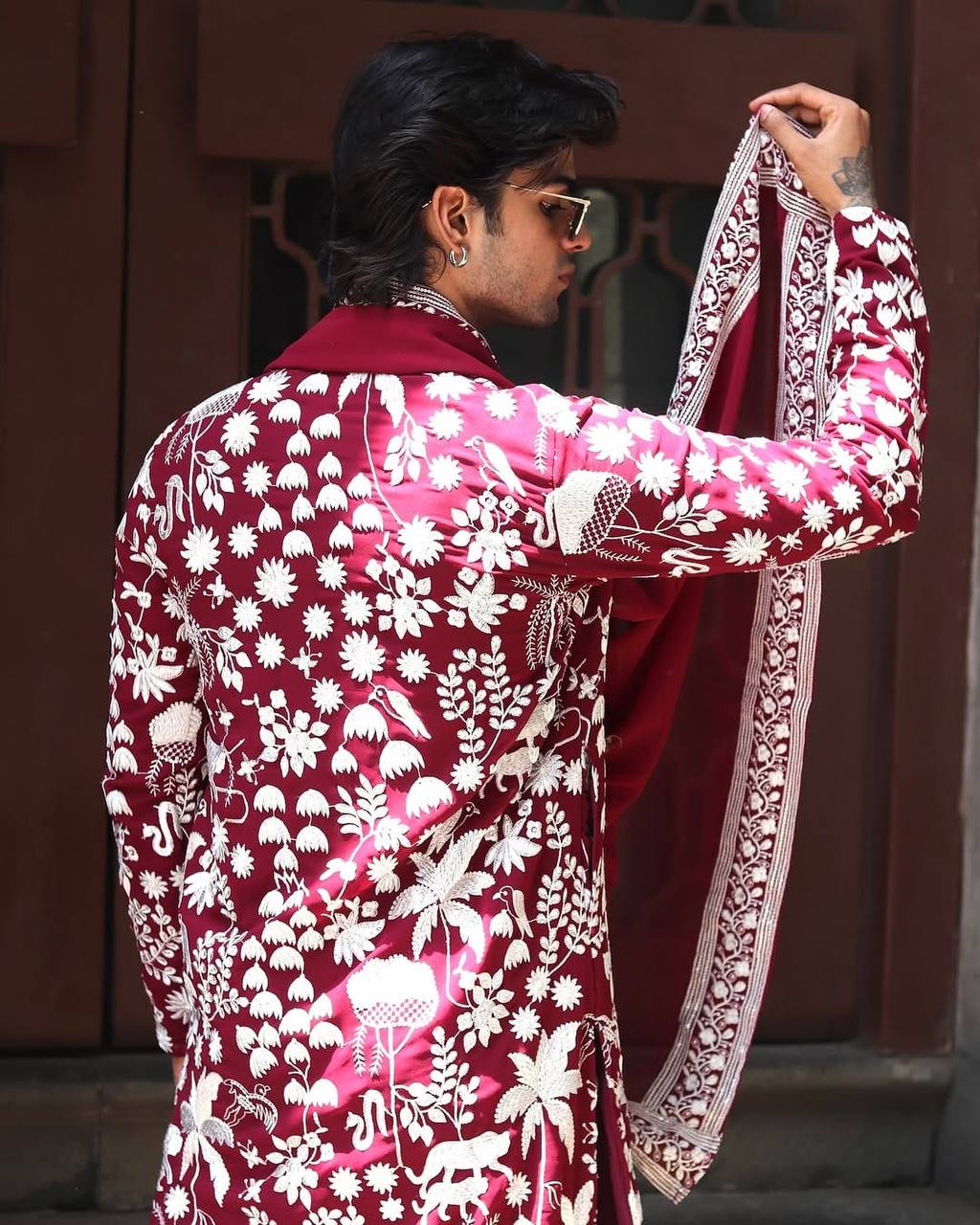 WINE KURTA WITH PANT WITH DUPATTA