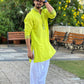 NEON MIRROR WORK KURTA PAJAMA SET FOR MEN'S