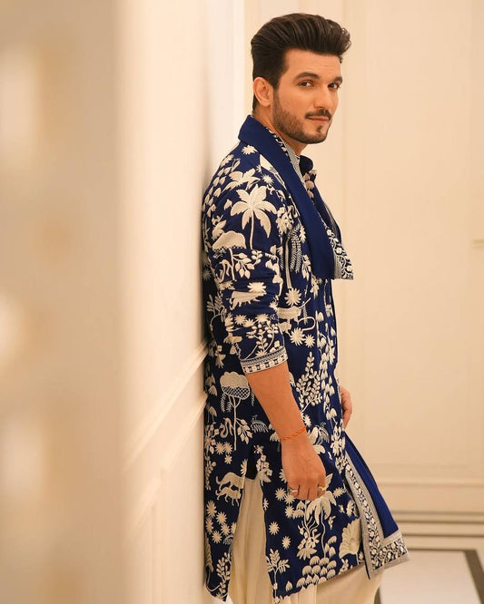 NAVY BLUE KURTA WITH PANT WITH DUPATTA