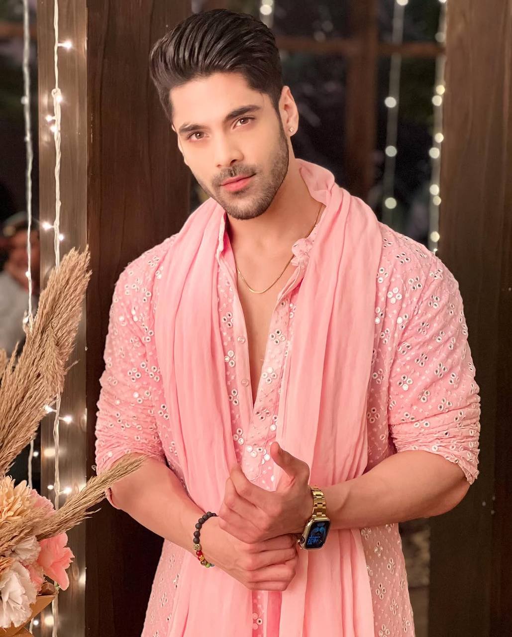 PINK MIRROR MEN'S DESIGENER KURTA WITH PAJAMA WITH DUPATTA