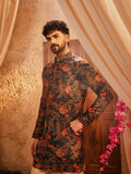 EVAN FLORAL GREEN PRINTED KURTA PAJAMA SET