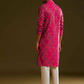 RED SILK BANDHANI PRINTED KURTA WITH PAJAMA
