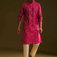 RED SILK BANDHANI PRINTED KURTA WITH PAJAMA