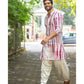 PURPLE TIE & DYE WORK KURTA PAJAM SET FOR MEN