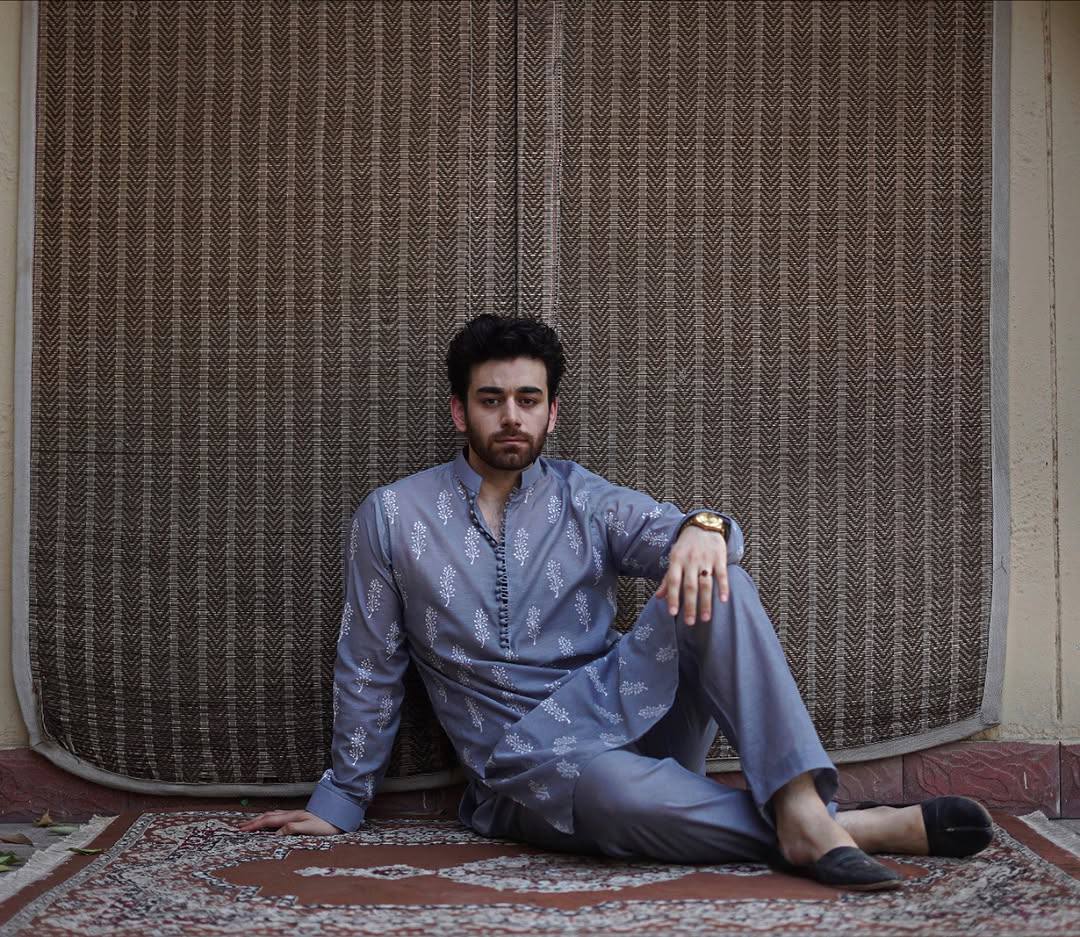 BLUE KURTA WITH PAJAMA FOR MENS