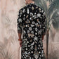 MEN'S EMBROIDERED BLACK  KURTA PANT SET