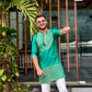 GREEN EMBROIDERED  KURTA PANT SET