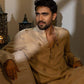 CREAM WORK MOTIF EMBROIDERED KURTA WITH  PAJAMA