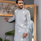 STEEL BLUE EMBROIDERED BUTTI  KURTA WITH  PAJAMA