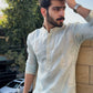 STYLISH SKY BLUE  EMBROIDERY WORK DESIGNER KURTA FOR MEN'S