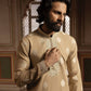 MID CREAM NECK EMBROIDERY WORK MEN'S KURTA