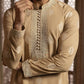 MID CREAM NECK EMBROIDERY WORK MEN'S KURTA