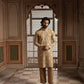 MID CREAM NECK EMBROIDERY WORK MEN'S KURTA