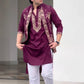 PURPLE EMBROIDERED WAISTCOAT AND KURTA PAJAMA SET