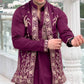 PURPLE EMBROIDERED WAISTCOAT AND KURTA PAJAMA SET