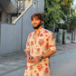 IVORY ROSE  PRINTED KURTA PAJAMA SET FOR MEN'S