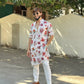 IVORY ROSE  PRINTED KURTA PAJAMA SET FOR MEN'S