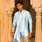 SKY BLUE KRISHNA WITH COW PRINT KURTA PAJAMA