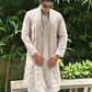 BLUSH PINK EMBROIDERRED KURTA PAJAMA WITH DUPATTA SET FOR MEN'S