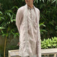 BLUSH PINK EMBROIDERRED KURTA PAJAMA WITH DUPATTA SET FOR MEN'S