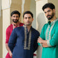 NAVY BLUE NECK JARI HEAVY EMBROIDERED KURTA WITH PANT SET