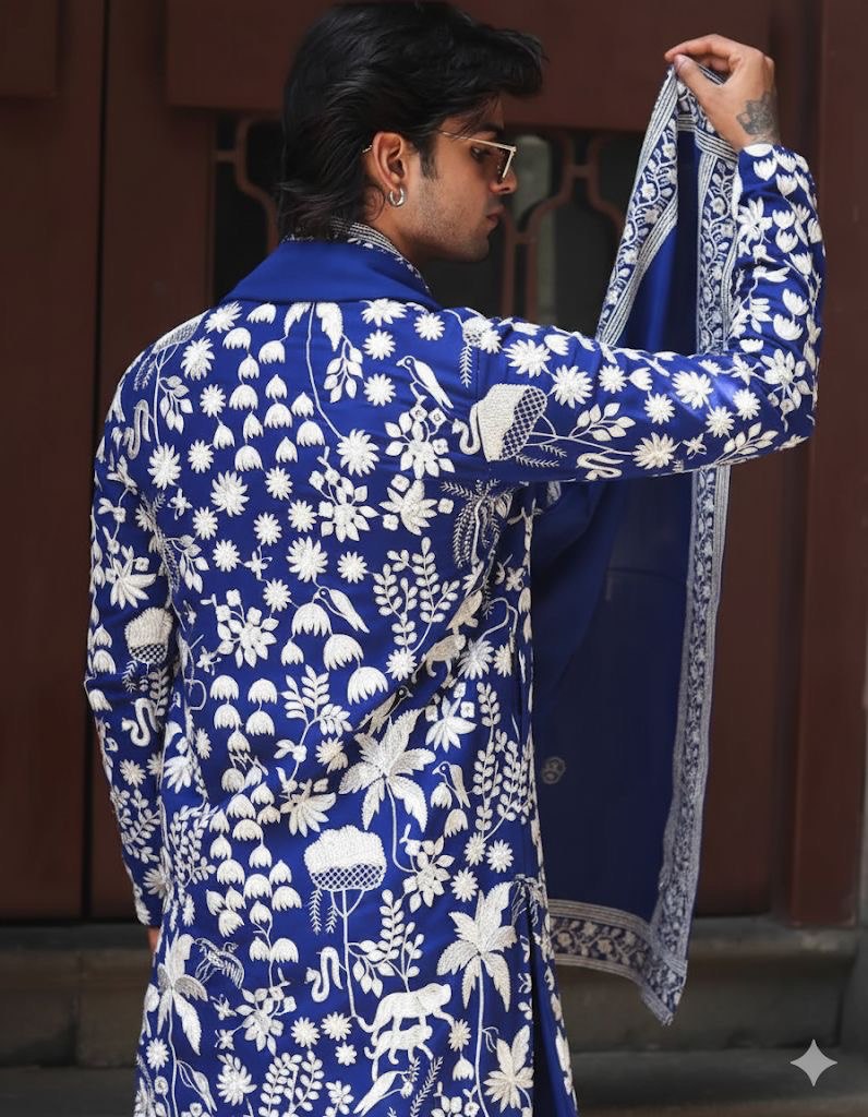 ROYAL  BLUE KURTA WITH PANT WITH DUPATTA