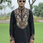 Black Peacock Motif with Mirror Work Kurta