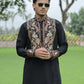 Black Peacock Motif with Mirror Work Kurta