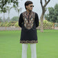Black Peacock Motif with Mirror Work Kurta