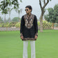 Black Peacock Motif with Mirror Work Kurta