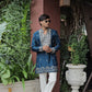 Morepeach V Neck Real Mirror Work Kurta