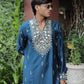 Morepeach V Neck Real Mirror Work Kurta
