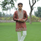Brown V Neck Real Mirror Work Kurta