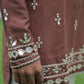 Brown V Neck Real Mirror Work Kurta