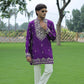 Violet V Neck Real Mirror Work Kurta