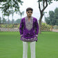 Violet V Neck Real Mirror Work Kurta