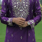 Violet V Neck Real Mirror Work Kurta