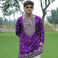 Violet V Neck Real Mirror Work Kurta