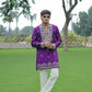 Violet V Neck Real Mirror Work Kurta