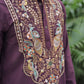 Wine Peacock Motif with Mirror Work Kurta