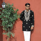 Black Golden Jari Mirror Work Kurta