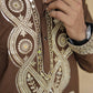Olive Brown Golden Jari Mirror Work Kurta